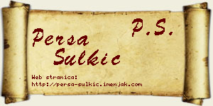 Persa Šulkić vizit kartica